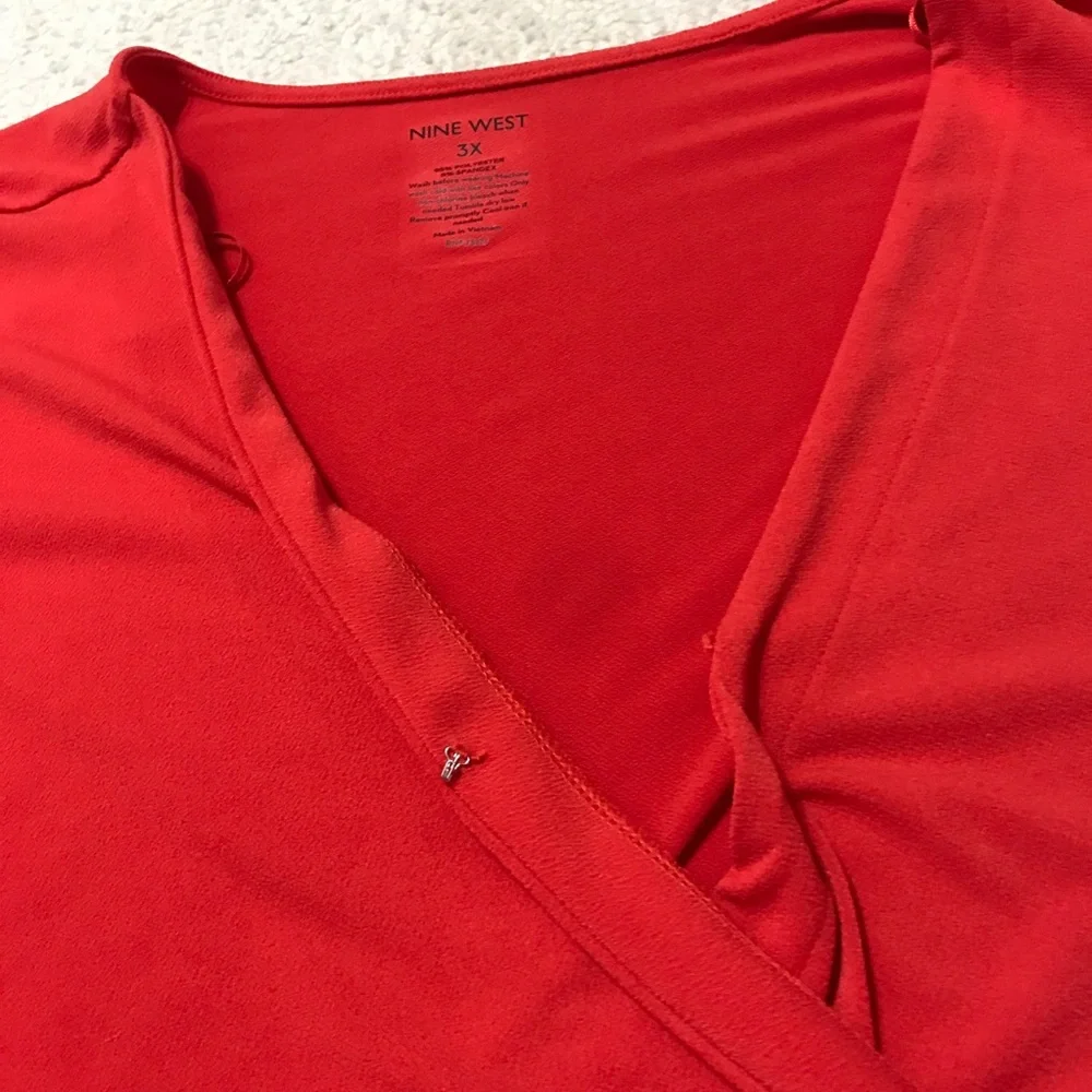 Nine West Faux Wrap Mini Dress Red Size 3X